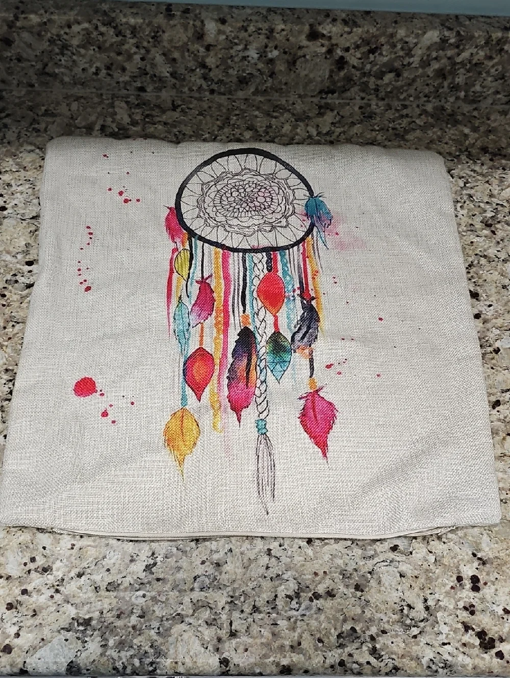 Colorful Dreamcatcher Linen Pillow Cover Brand New 16x16 Brand New Without Tags
